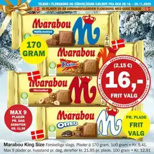 Købmandsgården Marabou King Size, DKK 16 tilbud
