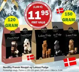 Købmandsgården Nordthy Fransk Nougat og Luksus Fudge, DKK 11.95 tilbud