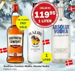 Købmandsgården Southern Comfort, Malibu, Absolut Vodka, DKK 119.95 tilbud