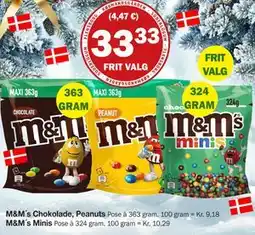Købmandsgården M&M´s Chokolade, Peanuts, DKK 33.33 tilbud