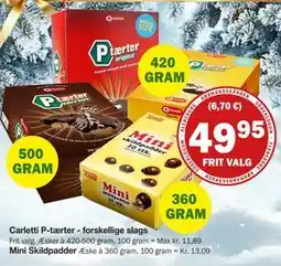 Købmandsgården Carletti P-tærter - forskellige slags, DKK 49.95 tilbud