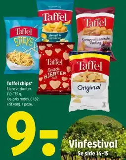 Coop 365 Taffel chips tilbud