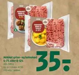 Coop 365 Hakket grise- og kalvekød 4-7% eller 8-12% tilbud