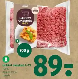 Coop 365 Hakket oksekød 4-7% tilbud