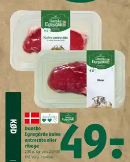 Coop 365 Danske Egnsgårde kalve entrecote eller ribeye tilbud