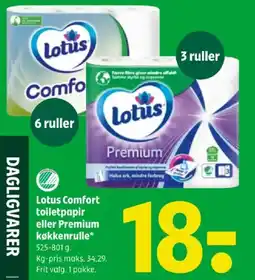 Coop 365 Lotus Comfort toiletpapir eller Premium køkkenrulle tilbud
