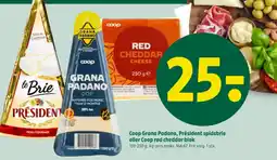 Coop 365 Coop Grana Padano, Président spidsbrie eller Coop rød cheddar blok tilbud