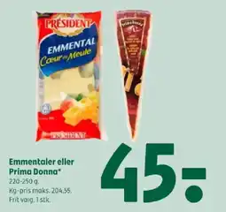 Coop 365 Emmentaler eller Prima Donna tilbud