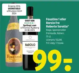 Coop 365 Faustino 1 eller Barolo fra Roberto Sarotto tilbud