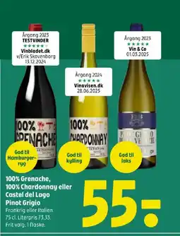 Coop 365 100% Grenache, 100% Chardonnay eller Castel del Lago Pinot Grigio tilbud
