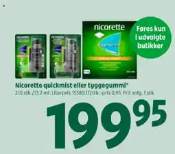 Coop 365 Nicorette quickmist eller tyggegummi tilbud