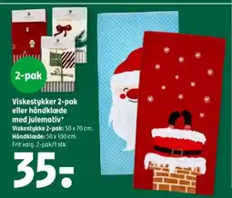 Coop 365 Viskestykker 2-pak eller håndklæde med julemotiv tilbud