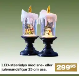 Bauhaus LED-stearinlys med sne- eller julemandsfigur 25 cm ass. tilbud