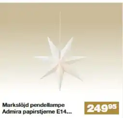Bauhaus Markslöjd pendellampe Admira papirstjerne E14 tilbud