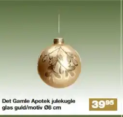 Bauhaus Det Gamle Apotek julekugle glas guld/motiv tilbud