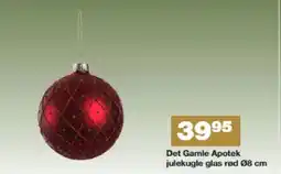 Bauhaus Det Gamle Apotek julekugle glas rød tilbud