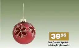 Bauhaus Det Gamle Apotek julekugle glas rød tilbud