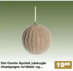 Bauhaus Det Gamle Apotek julekugle champagne m/ribber og tilbud
