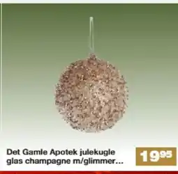 Bauhaus Det Gamle Apotek julekugle glas champagne m/glimmer tilbud