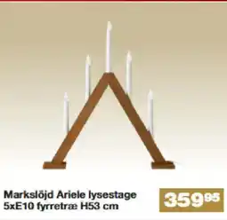 Bauhaus Markslöjd Ariele lysestage 5xE10 fyrretræ H53 cm tilbud
