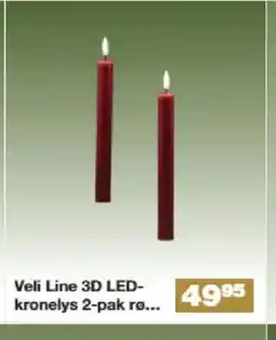 Bauhaus Veli Line 3D LED- kronelys 2-pak rød tilbud