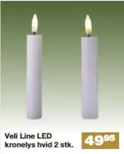 Bauhaus Veli Line LED kronelys hvid tilbud