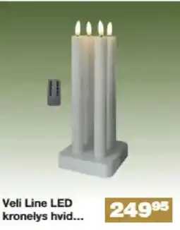 Bauhaus Veli Line LED kronelys hvid tilbud