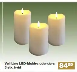 Bauhaus Veli Line LED-bloklys udendørs 3 stk. hvid tilbud