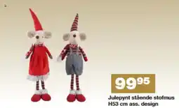 Bauhaus Julepynt stående stofmus H53 cm ass. design tilbud