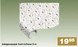 Bauhaus Julegavepapir hvid m/huse tilbud