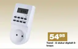 Bauhaus Tænd- & slukur digitalt 8- knaps tilbud