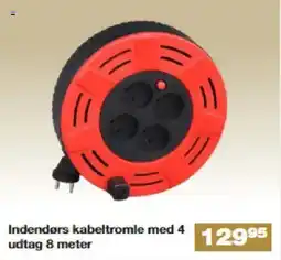 Bauhaus Indendørs kabeltromle med 4 udtag tilbud