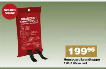 Bauhaus Housegard brandtæppe 120x120cm rød tilbud