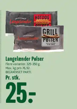 Min Købmand Langelænder Pølser tilbud