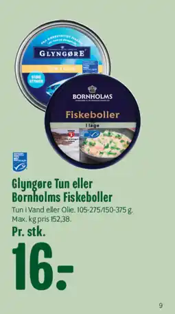 Min Købmand Glyngøre Tun eller Bornholms Fiskeboller tilbud