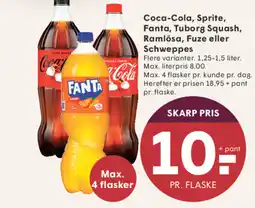 SPAR Coca-Cola, Sprite, Fanta, Tuborg Squash, Ramlösa, Fuze eller Schweppes tilbud