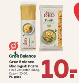SPAR Grøn Balance Økologisk Pasta tilbud