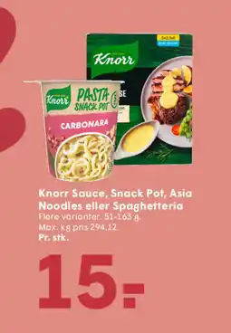 SPAR Knorr Sauce, Snack Pot, Asia Noodles eller Spaghetteria tilbud