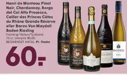 SPAR Henri de Monteau Pinot Noir, Chardonnay, Borgo del Col Alto Prosecco tilbud