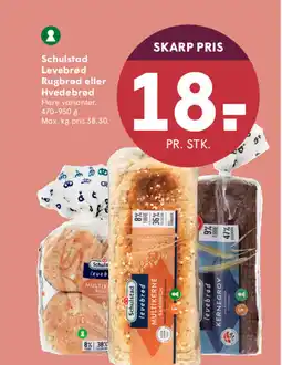 SPAR Schulstad Levebrød Rugbrød eller Hvedebrød tilbud