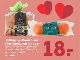 SPAR Hatting Fastfood Brød eller Sandwich Klapper tilbud