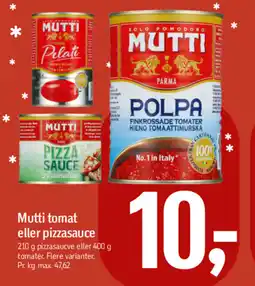 Føtex Mutti tomat eller pizzasauce tilbud