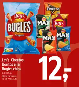 Føtex Lay's, Cheetos, Doritos eller Bugles chips tilbud