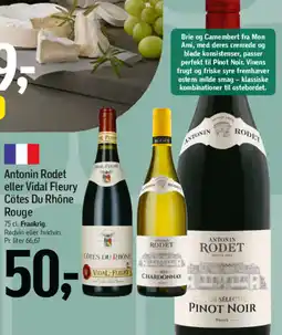 Føtex Antonin Rodet eller Vidal Fleury Cötes Du Rhône Rouge tilbud