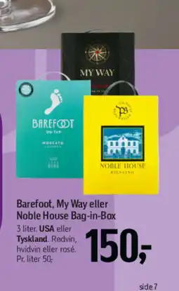 Føtex Barefoot, My Way eller Noble House Bag-in-Box tilbud