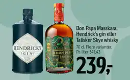 Føtex Don Papa Masskara, Hendrick's gin eller Talisker Skye whisky tilbud