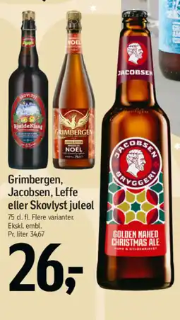 Føtex Grimbergen, Jacobsen, Leffe eller Skovlyst juleøl tilbud