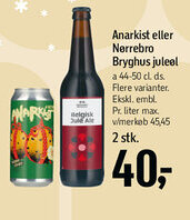 Føtex Anarkist eller Nørrebro Bryghus juleøl tilbud