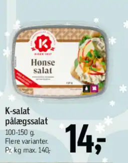 Føtex K-salat pålægssalat tilbud