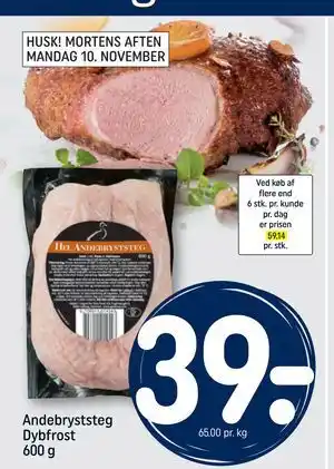 Andebryststeg Dybfrost 600 g, DKK 39